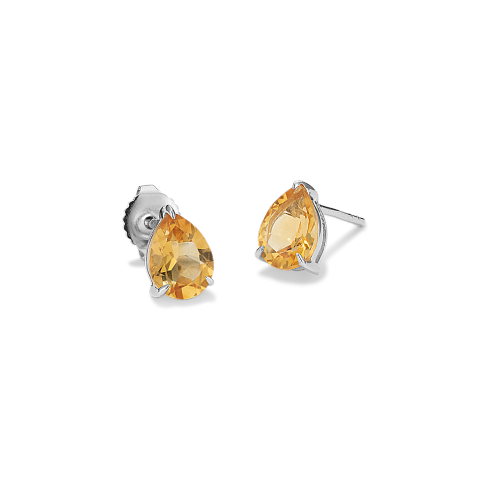 Blake Citrine Studs in Sterling Silver