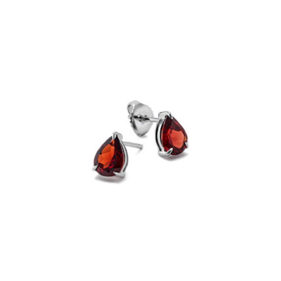 Blake Garnet Studs in Sterling Silver