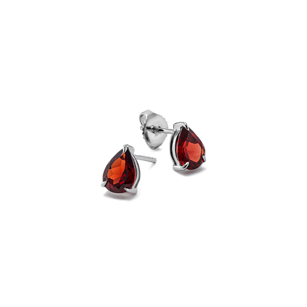 Blake Garnet Studs in Sterling Silver