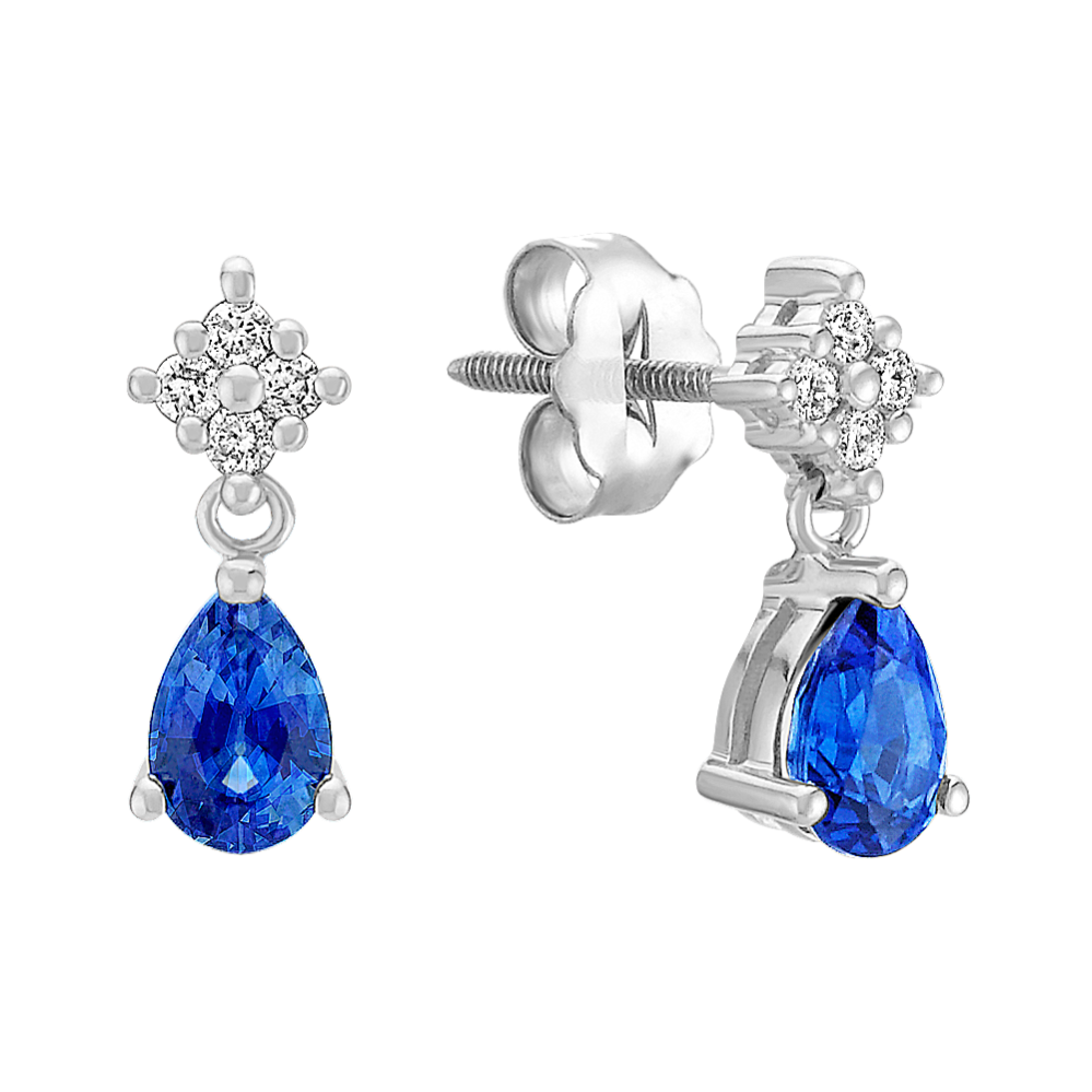 Pear-Shaped Sapphire and Diamond Earrings