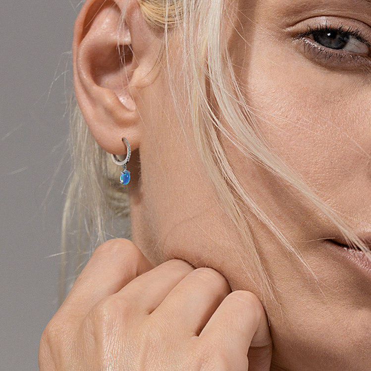 Perdita Opal & Diamond Drop Earrings