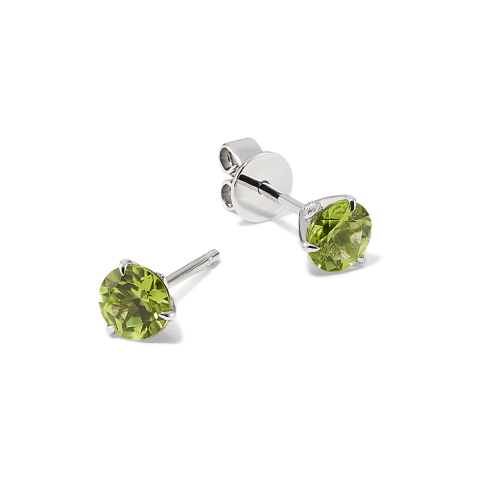 5mm Peridot Studs in Sterling Silver