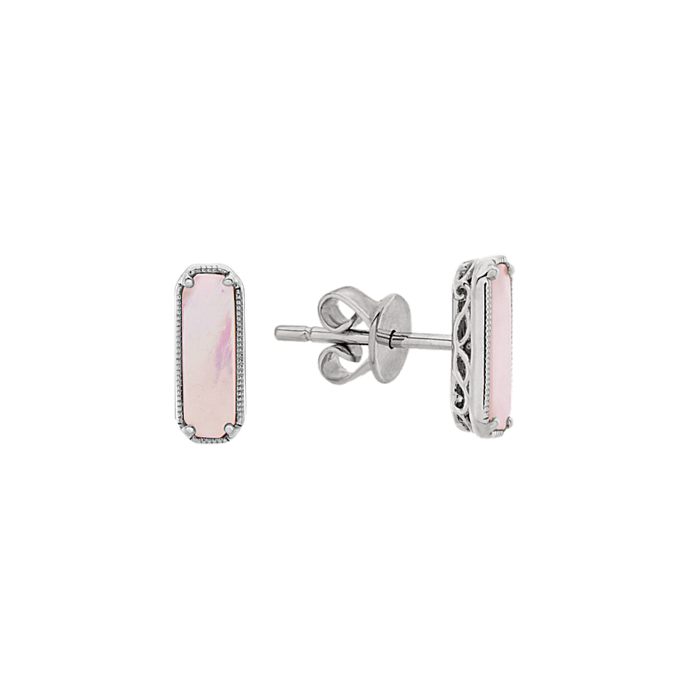 Pink Mother-of-Pearl Bar Earrings