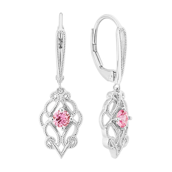 Vintage Pink Shire Dangle Earrings In Sterling Silver Shane Co Vintage Pink Shire Dangle Earrings In Sterling Silver