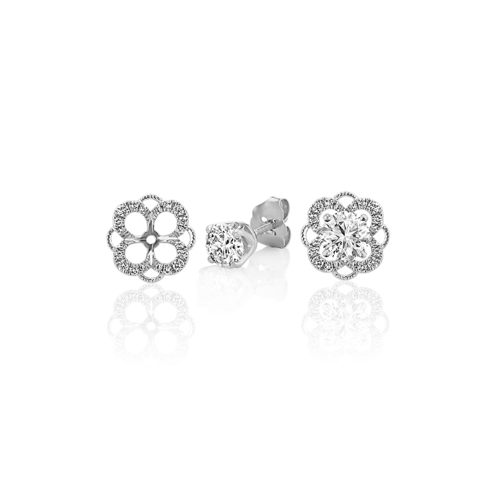 Primrose Diamond Earring Jackets in 14k White Gold Shane Co.