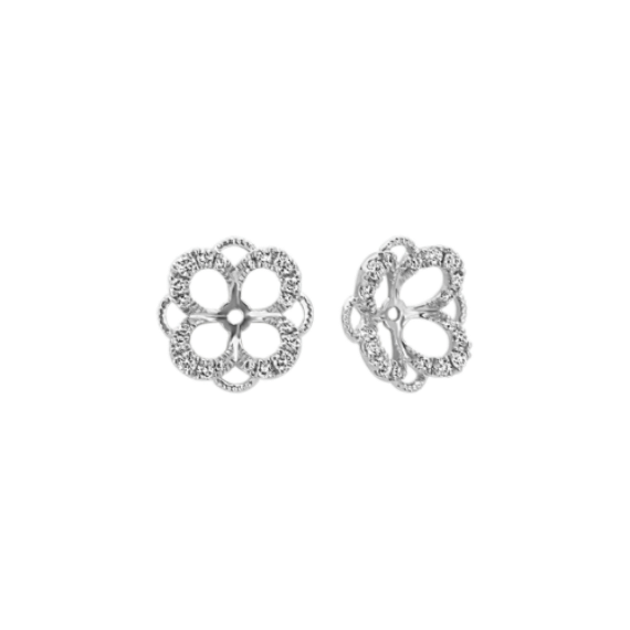 Primrose Diamond Earring Jackets in 14k White Gold