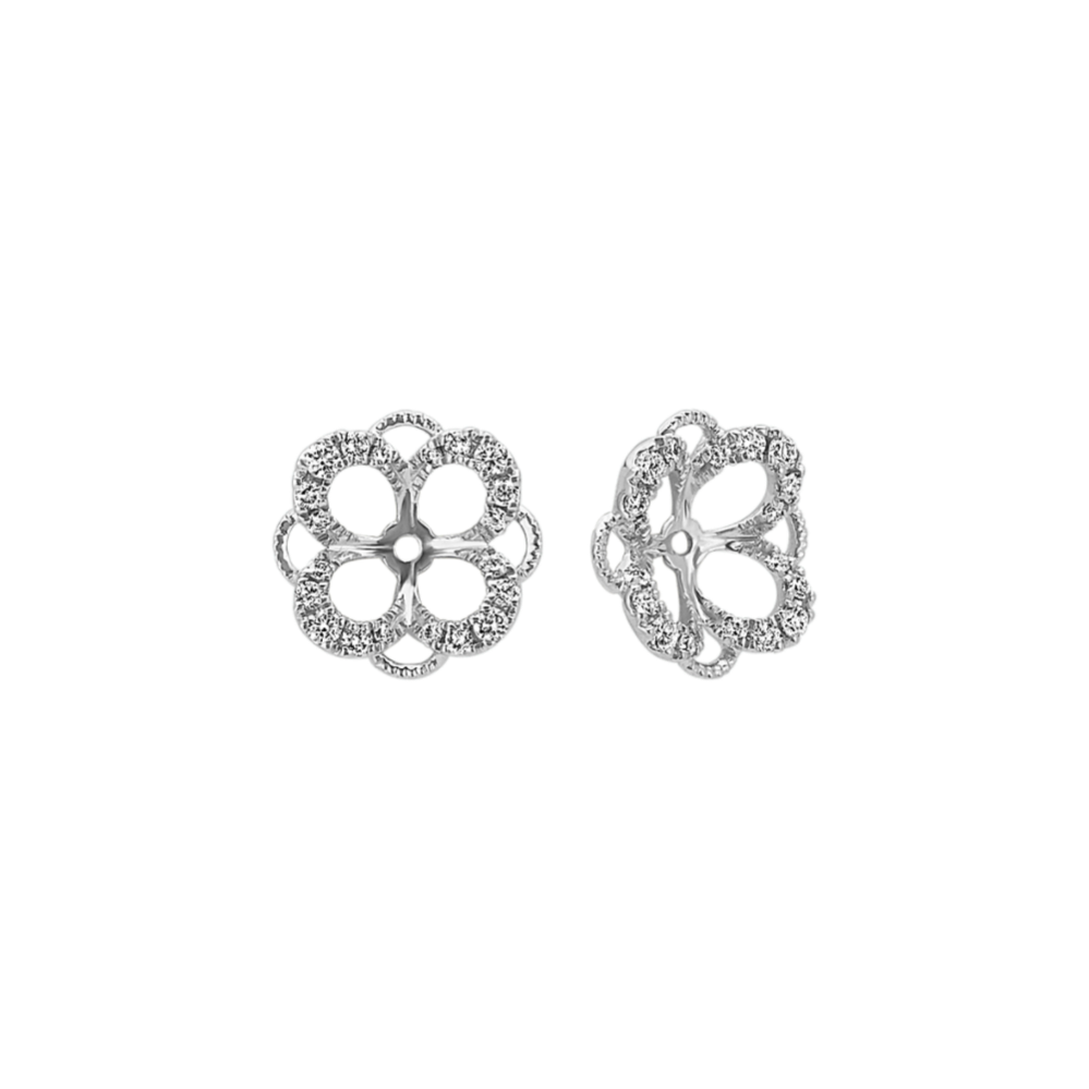 Primrose Diamond Earring Jackets in 14k White Gold