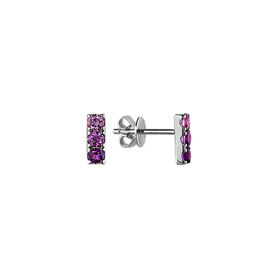 Ombre Purple Amethyst Bar Earrings