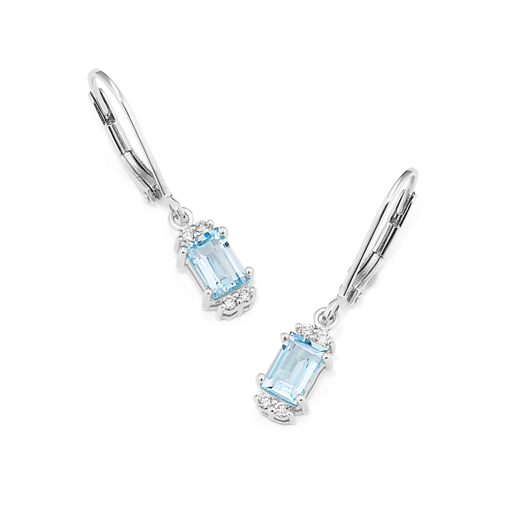 Raine Sky Blue Topaz & Diamond Drop Earrings
