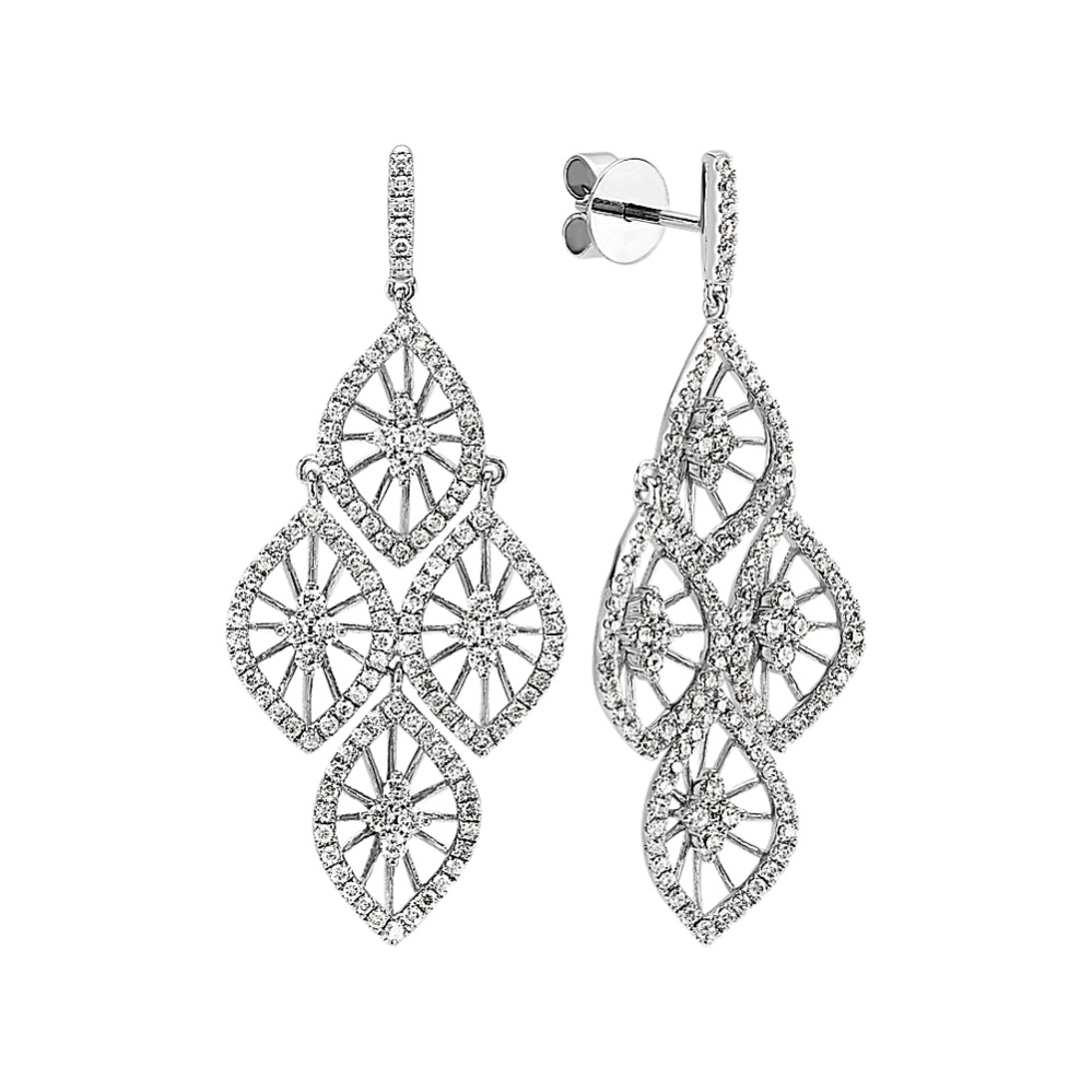 Round Diamond Chandelier Dangle Earrings