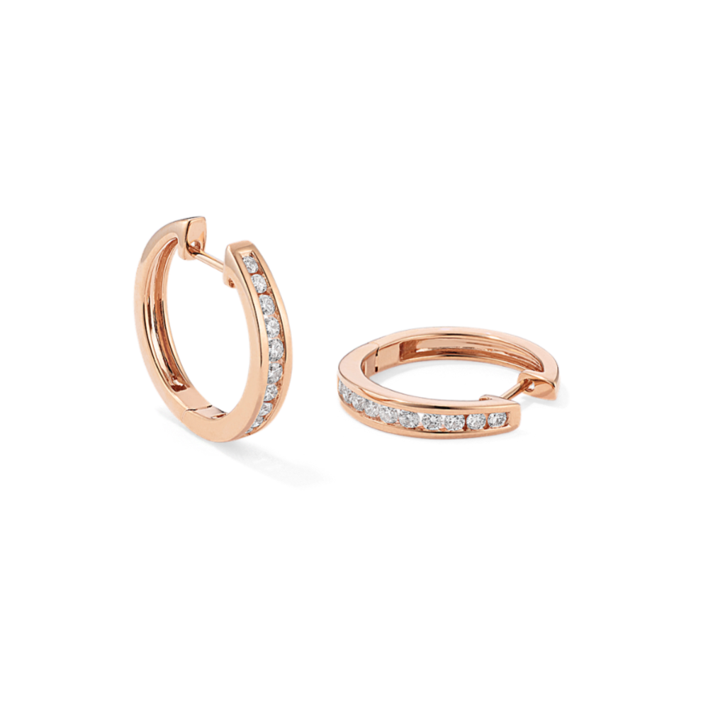 Lainey Channel-Set 0.45 tcw Diamond Hoops