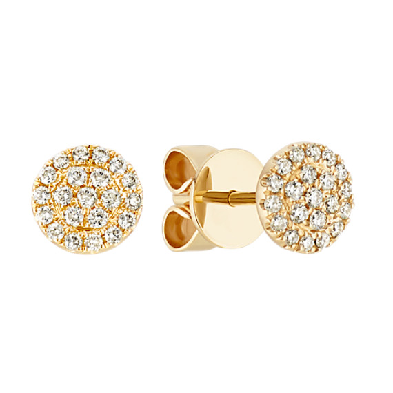 gold diamond cluster earrings