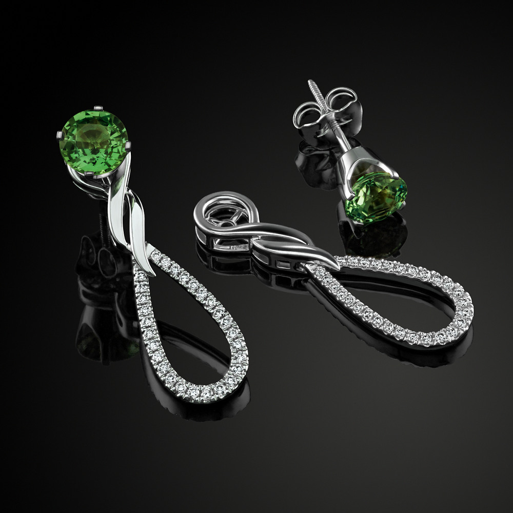 Round Diamond Dangle Earring Jackets Shane Co.