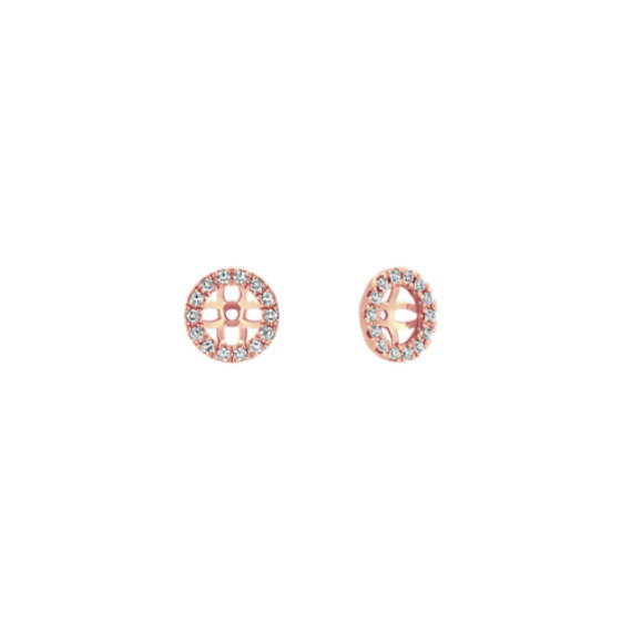 Round Diamond Earring Jackets in 14k Rose Gold