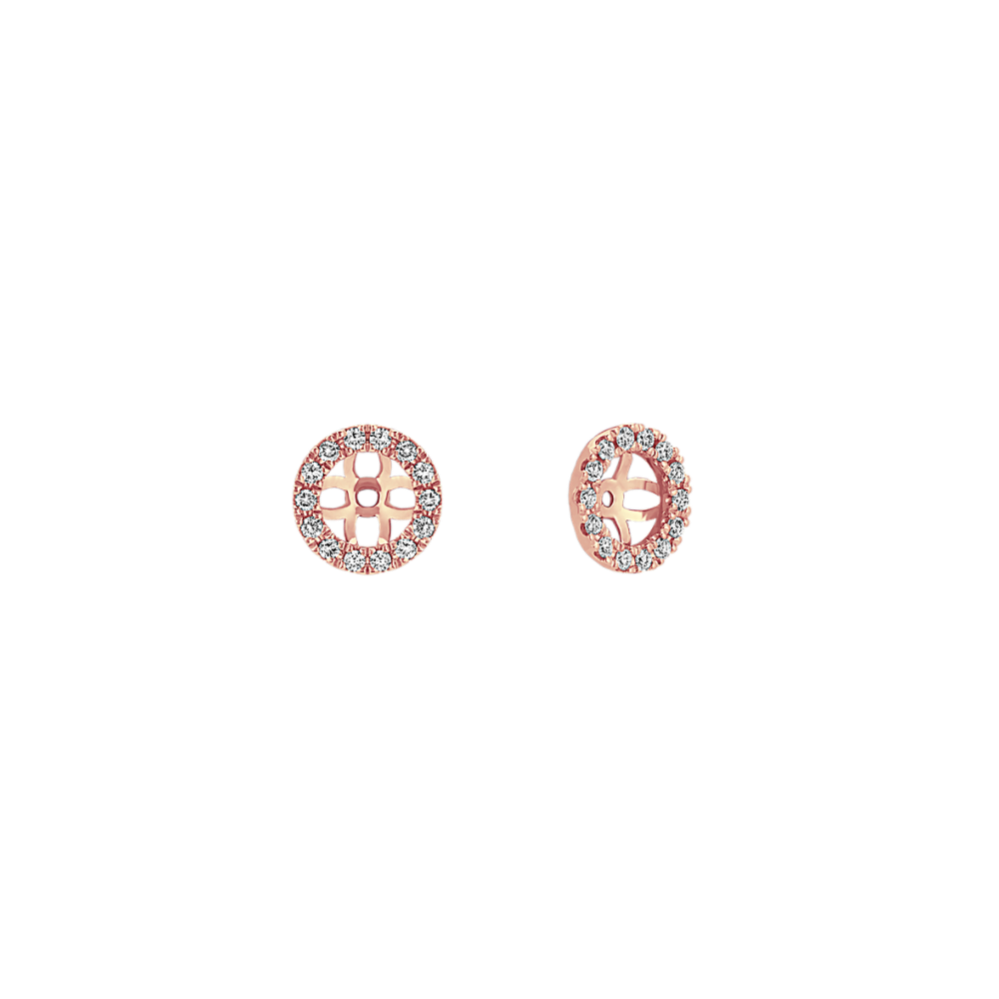 Round Diamond Earring Jackets in 14k Rose Gold