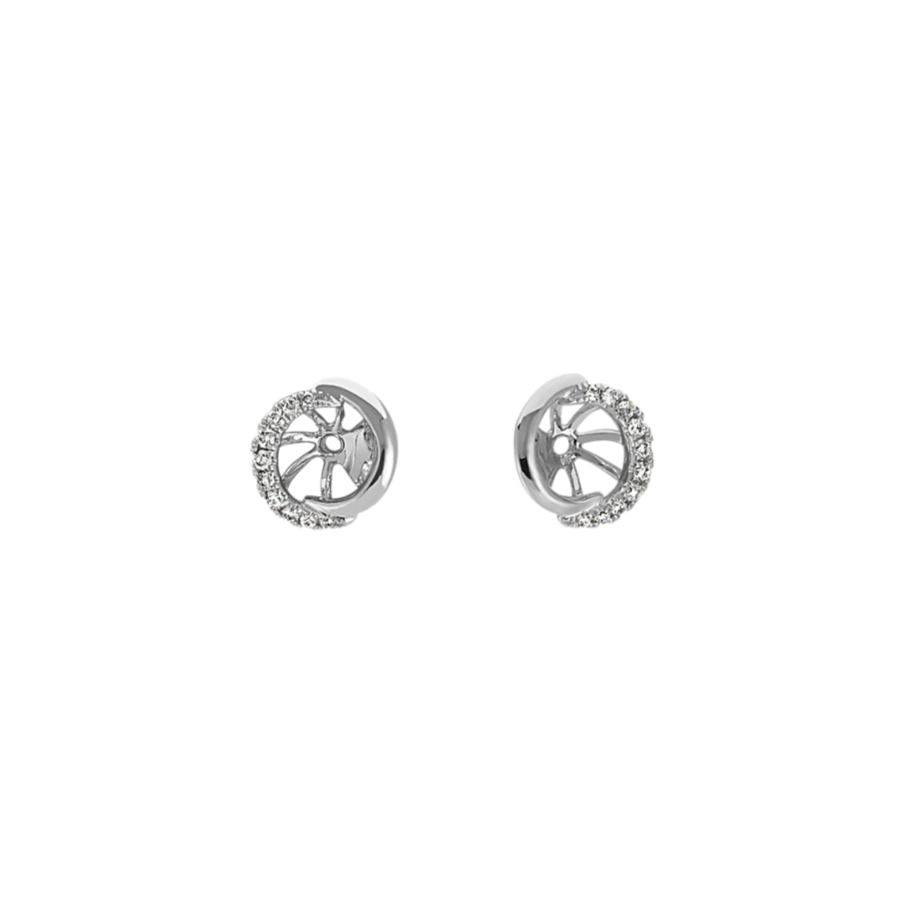 Round Diamond Earring Jackets in 14k White Gold