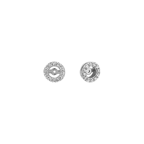Round Diamond Earring Jackets In 14k White Gold Shane Co Round Diamond Earring Jackets In 14k White Gold