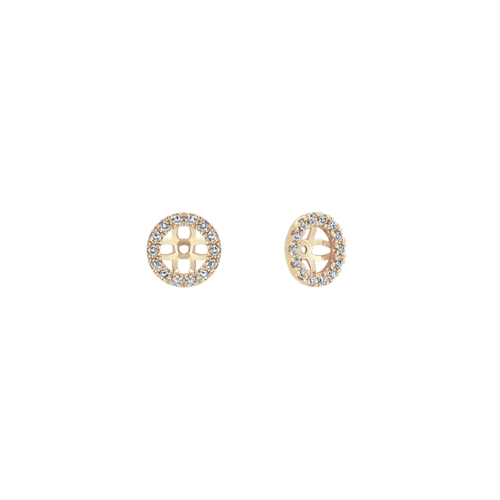 Round Diamond Earring Jackets in 14k Yellow Gold