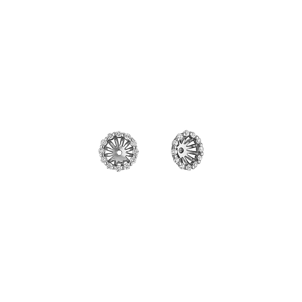 Round Diamond Earring Jackets in White Gold | Shane Co.
