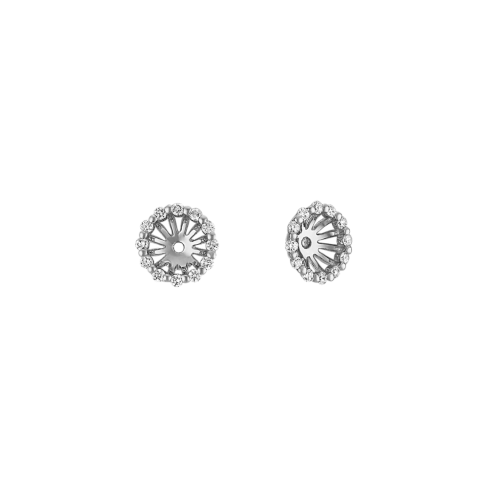 Round Diamond Earring Jackets in White Gold