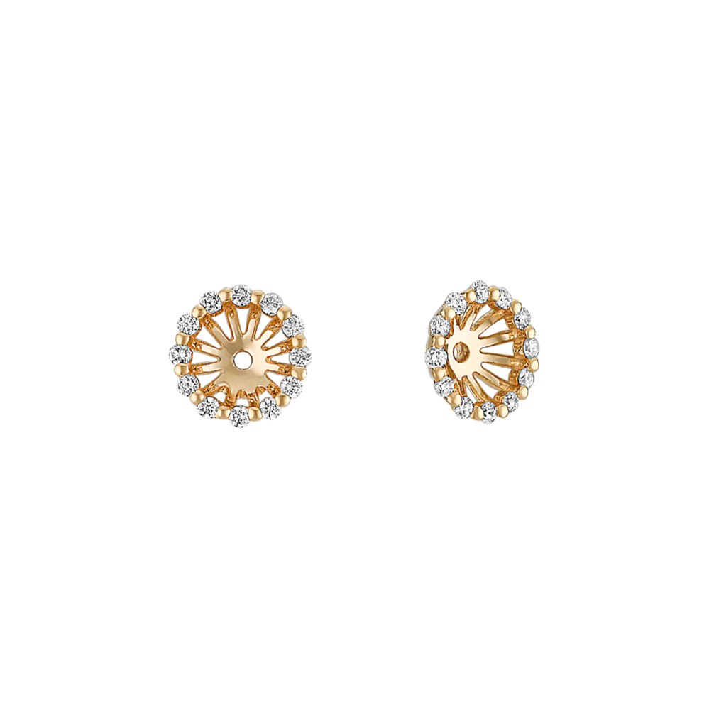 Round Diamond Earring Jackets in Yellow Gold