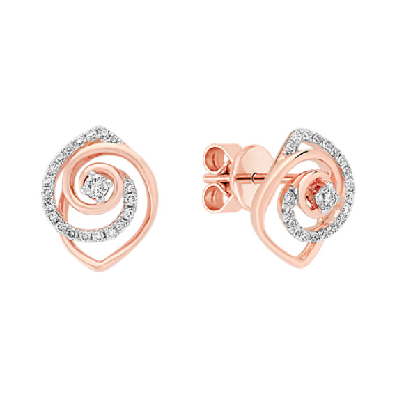Round Diamond Earrings In Two Tone Gold Shane Co Round Diamond Earrings In Two Tone Gold