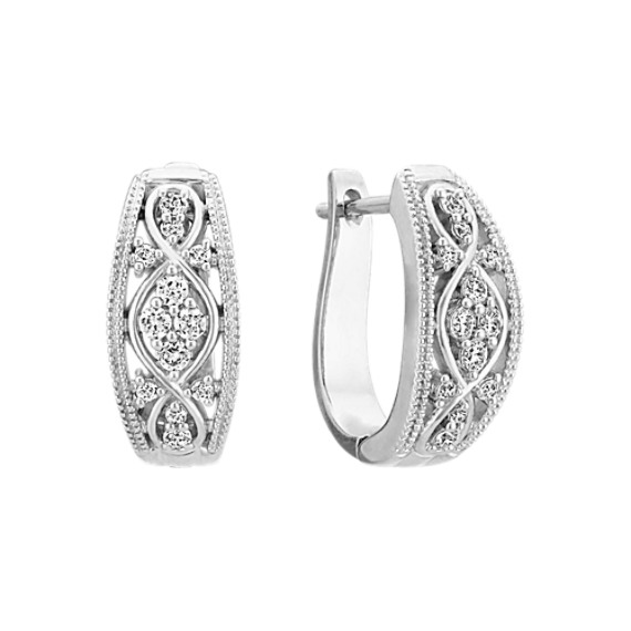 Round Diamond Earrings With Milgrain Shane Co Round Diamond Earrings With Milgrain