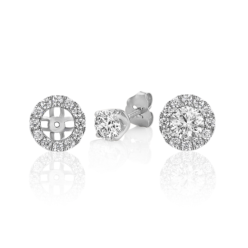 Round Diamond Halo Earring Jackets