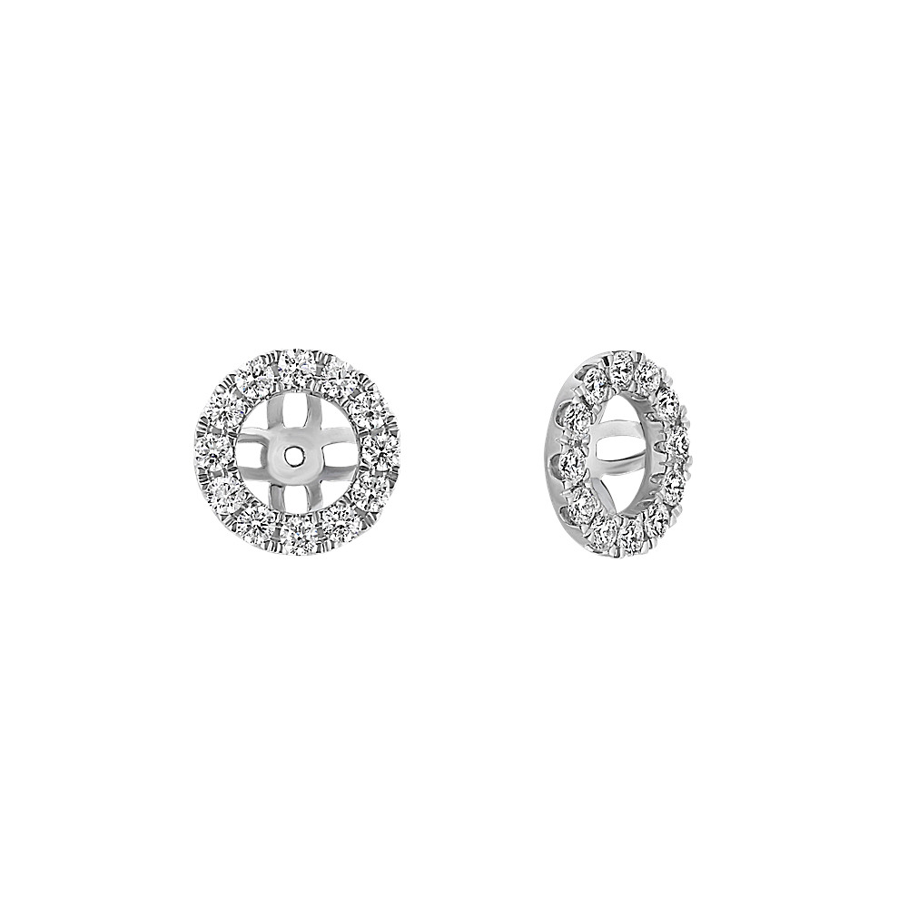 Round Diamond Halo Earring Jackets In 14k White Gold Shane Co Round Diamond Halo Earring Jackets In 14k White Gold