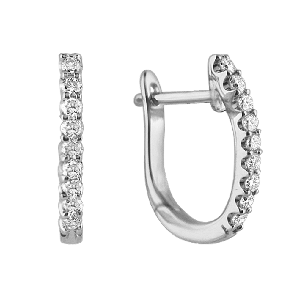 Round Diamond Hoop Earrings