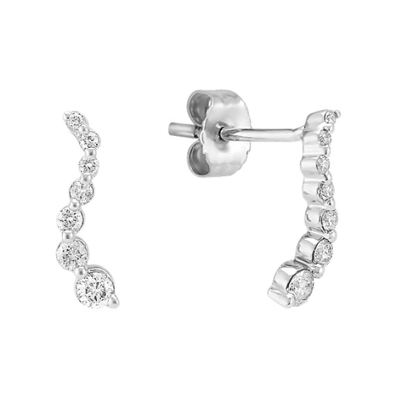 Round Diamond Journey Earrings Shane Co Round Diamond Journey Earrings