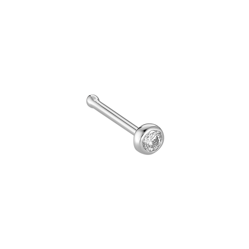 14k white gold diamond deals nose stud