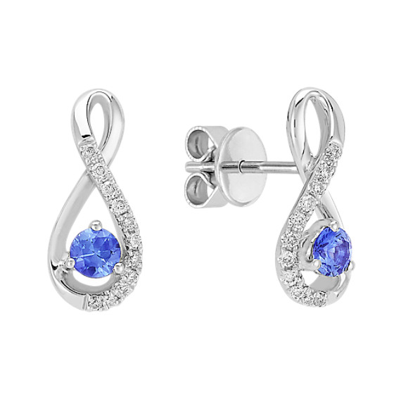 Round Kentucky Blue Shire And Diamond Earrings Shane Co Round Kentucky Blue Shire And Diamond Earrings