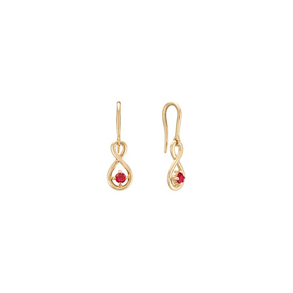 Round Ruby Dangle Earrings Shane Co Tap To Zoom