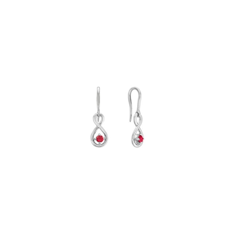 Round Ruby Earrings