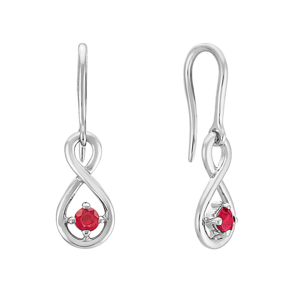 Round Ruby Earrings