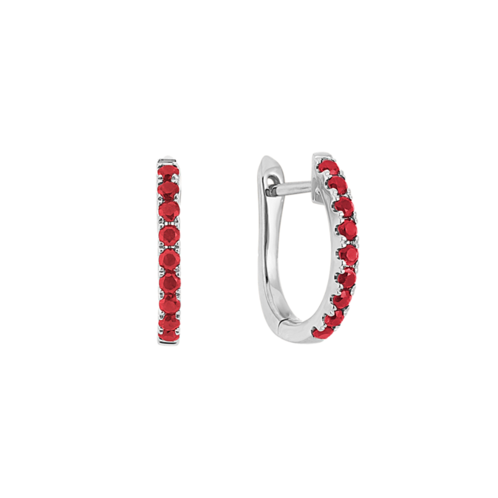 Ruby Huggie Hoops