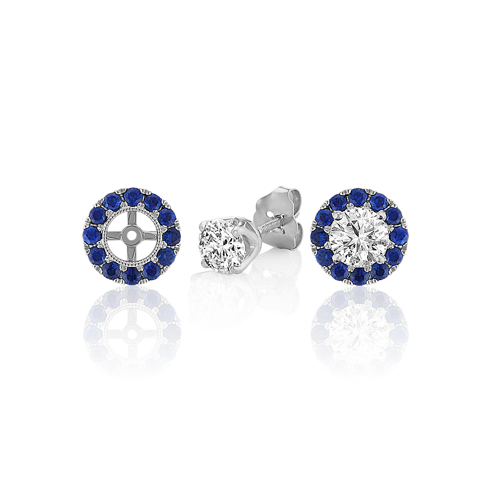 sapphire earring jackets for diamond studs