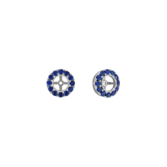 Round Traditional Blue Sapphire Earring Jackets