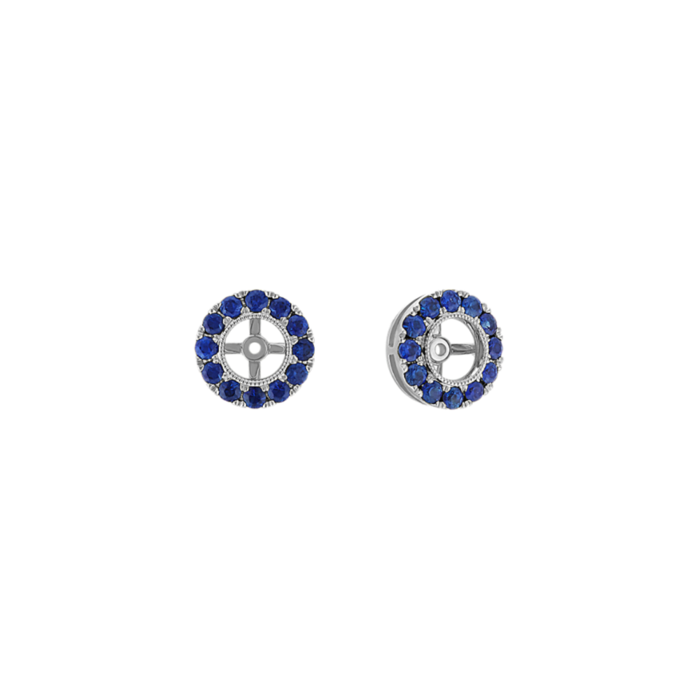 Round Traditional Blue Sapphire Earring Jackets