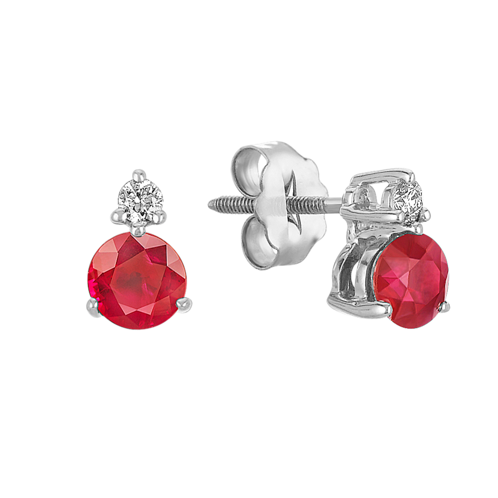 Ruby and Diamond Earrings