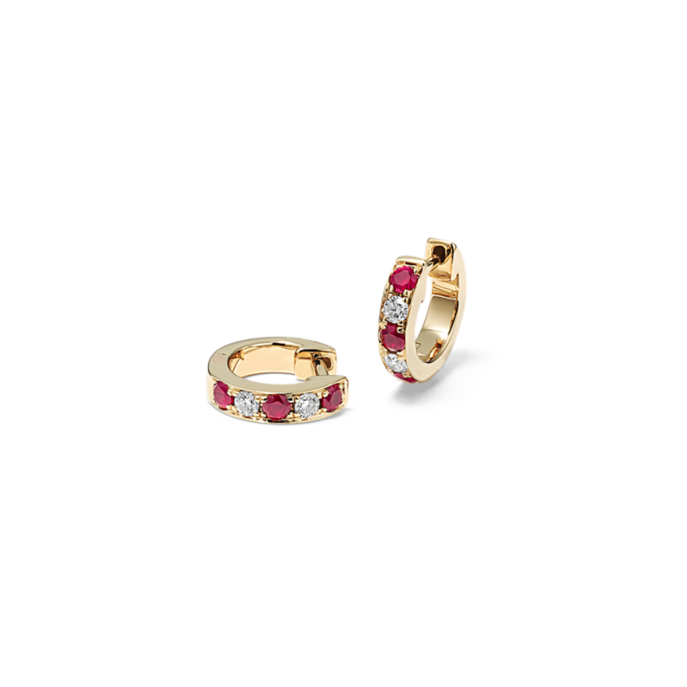 【Monday Edition】SHINY RING EARRINGS Ruby & Diamond Huggie Hoops | Shane Co.