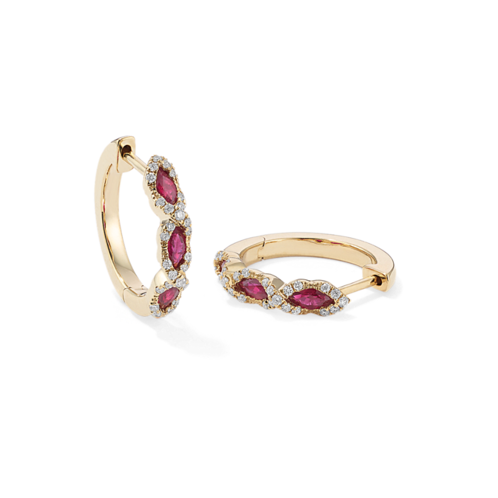 Kirsi Ruby & Diamond Hoops