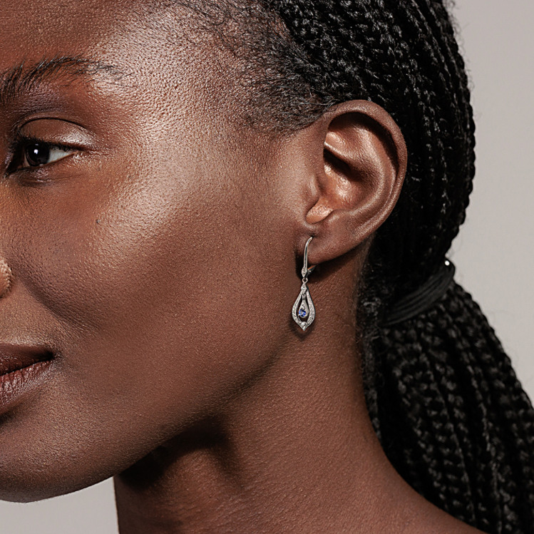 Dangle Drop Earrings at Shane Co. Stone Diamond Earrings