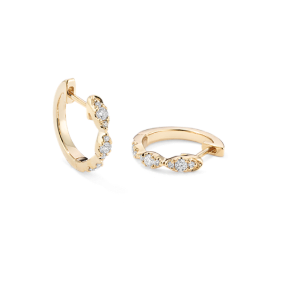 Scalloped Diamond Cluster Hoops