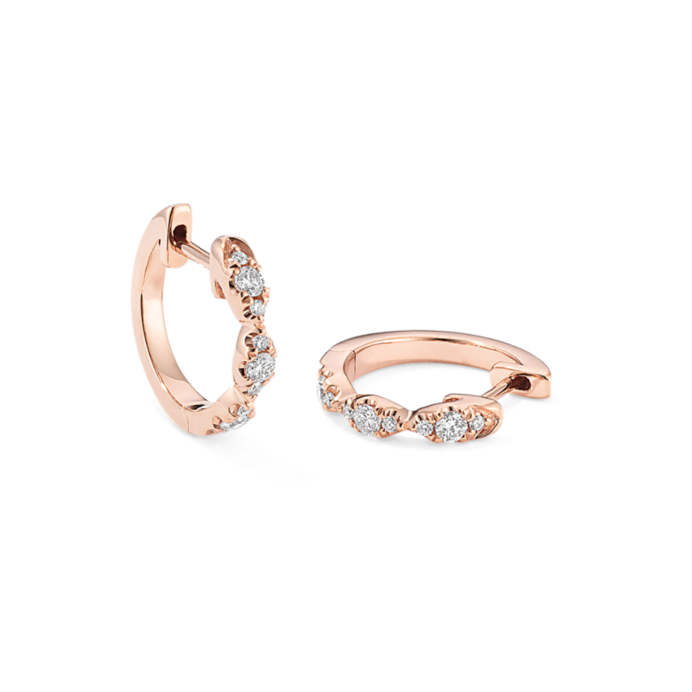 Scalloped Diamond Cluster Hoops