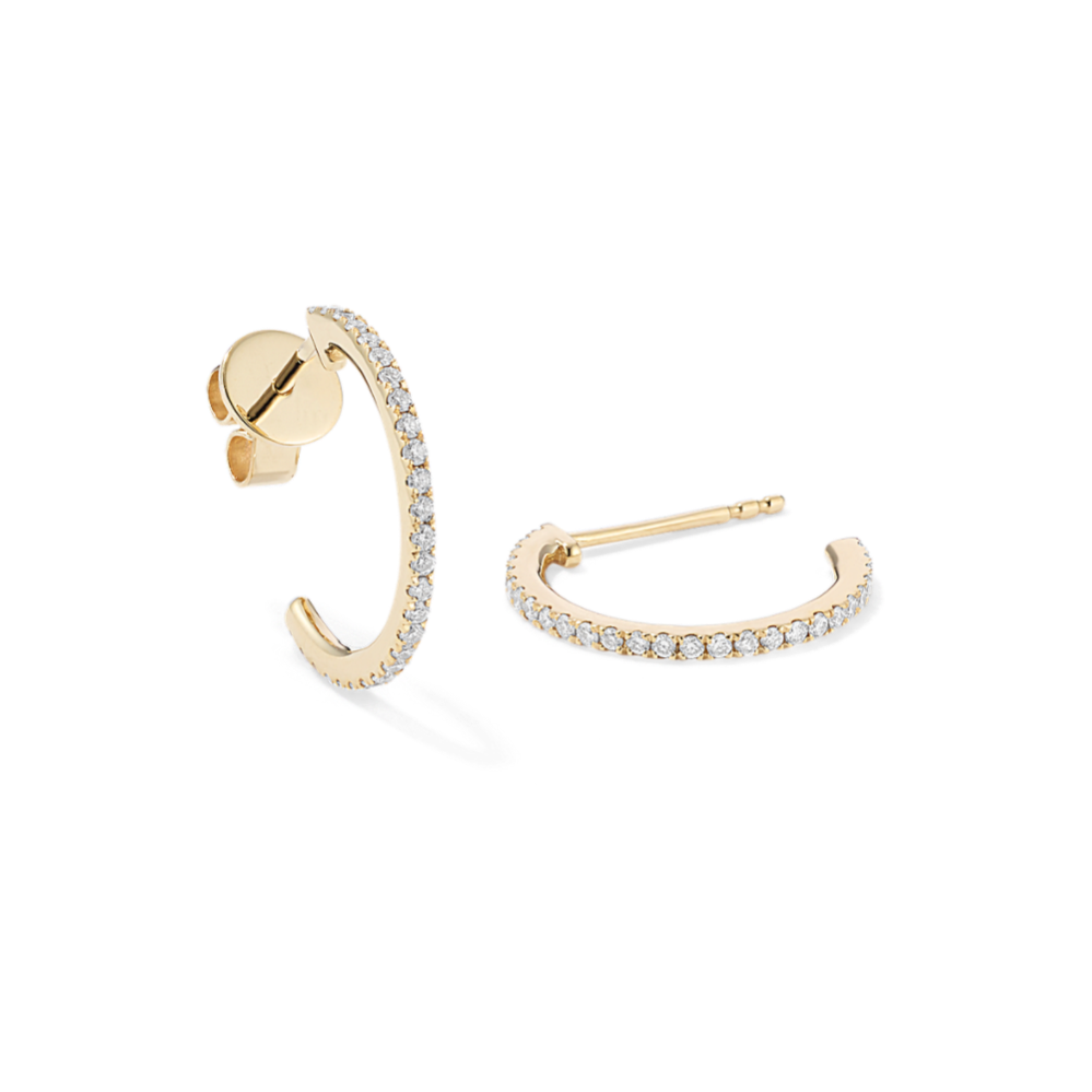 0.25 tcw Diamond Pave Open Hoops