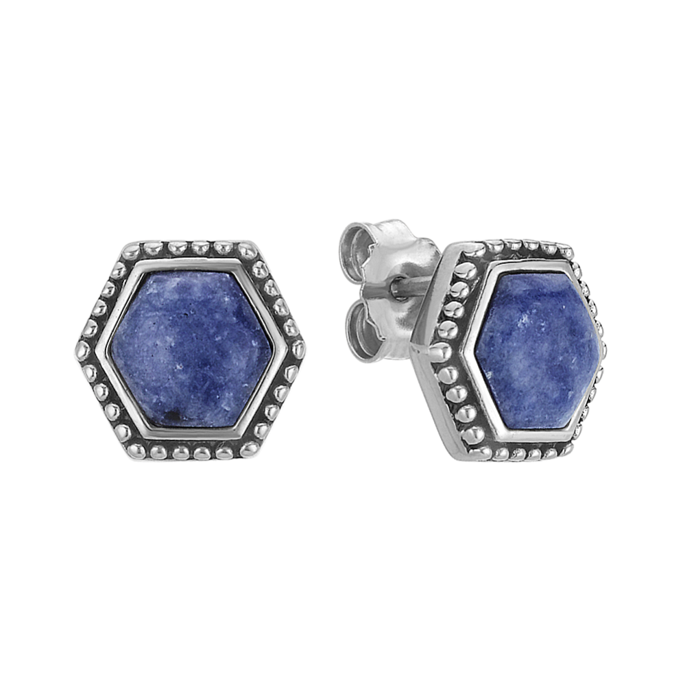 Sodalite and Sterling Silver Earrings