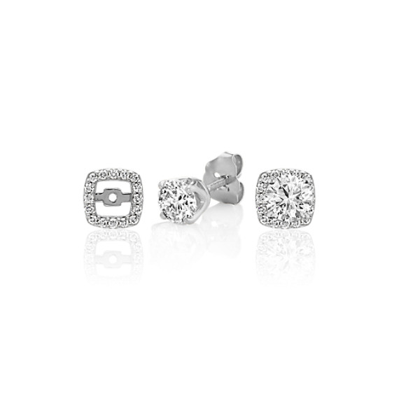 Square Diamond Earring Jackets In 14k White Gold Square Diamond Earring Jackets In 14k White Gold