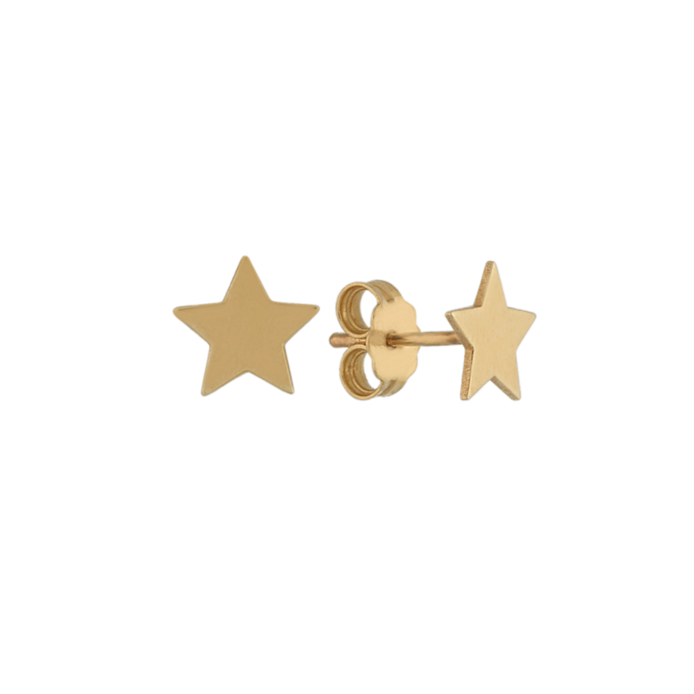 Star Stud Earrings in 14K Yellow Gold